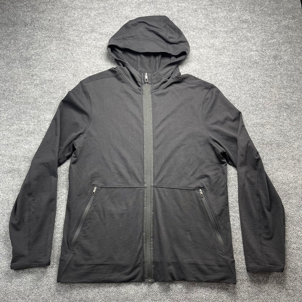 Lululemon City Sweat Hoodie Mens Large Black Full Zip Jacket Sweatshirt